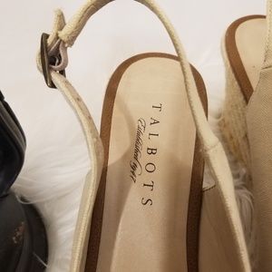 Talbots Cream Wedge Sandals